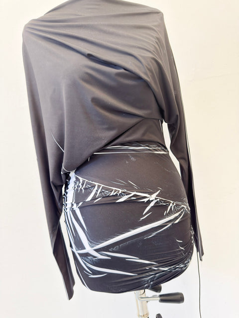 Mini draped dress in black - XS