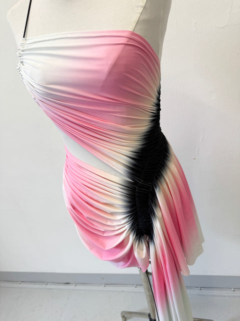 Signature mini dress in pink/black