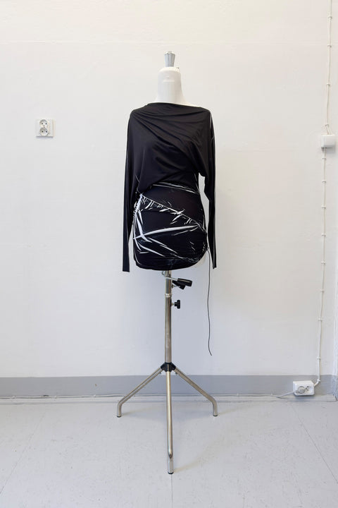 Mini draped dress in black - XS - Fal - ash