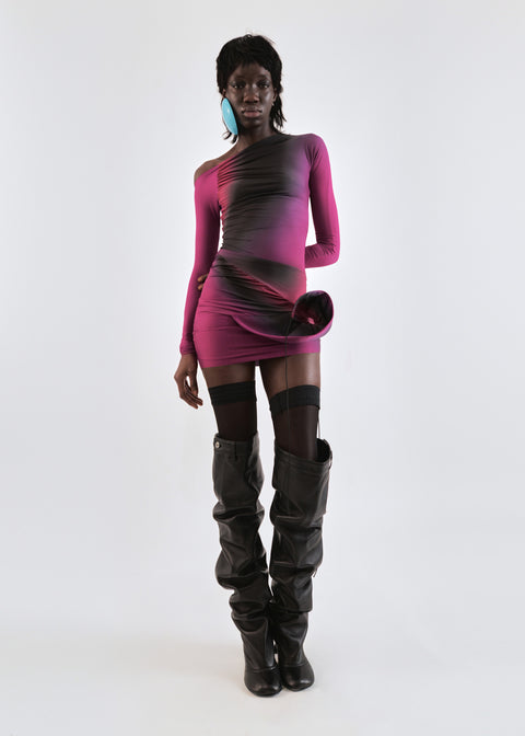 Asymmertic longsleeve in burgundy/wine