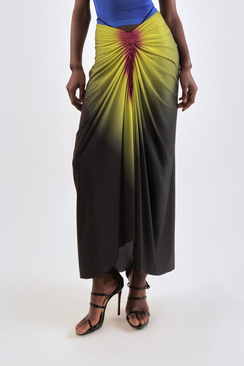 Signature jersey skirt in lime/wine - Fal - ash
