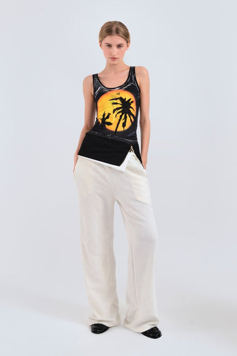 Too hot to sleep zip - up tank top - Fal - ash