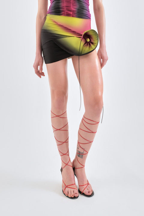 Mini shell skirt in lime/wine - Fal - ash