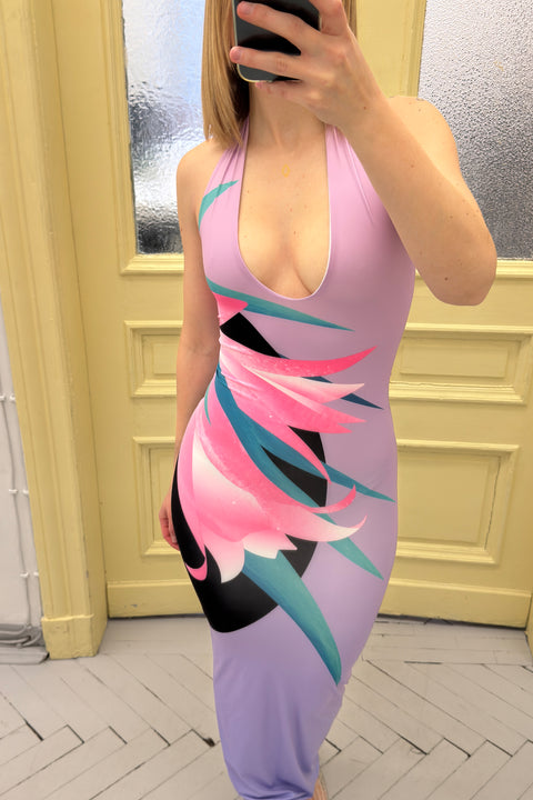 Tube dress in floral print - XS - Fal - ash