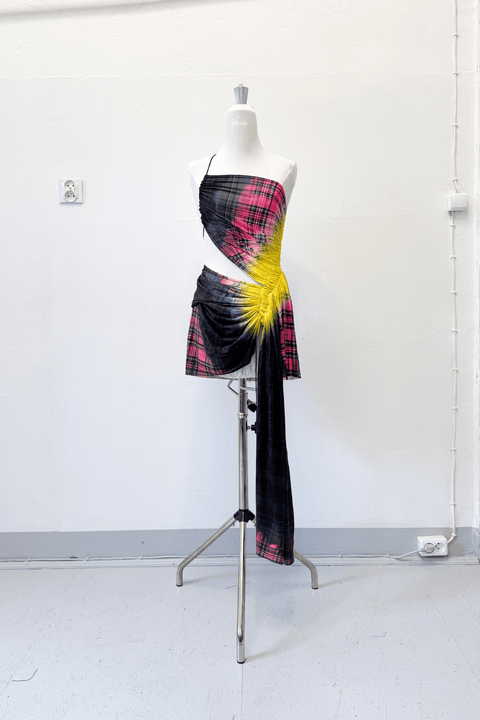 Signature mini dress in pink tartan print - XS/S - Fal - ash