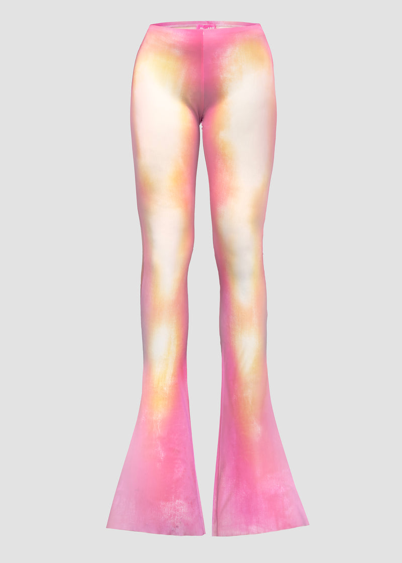 Legginsy z nadrukiem w kolorze różowym