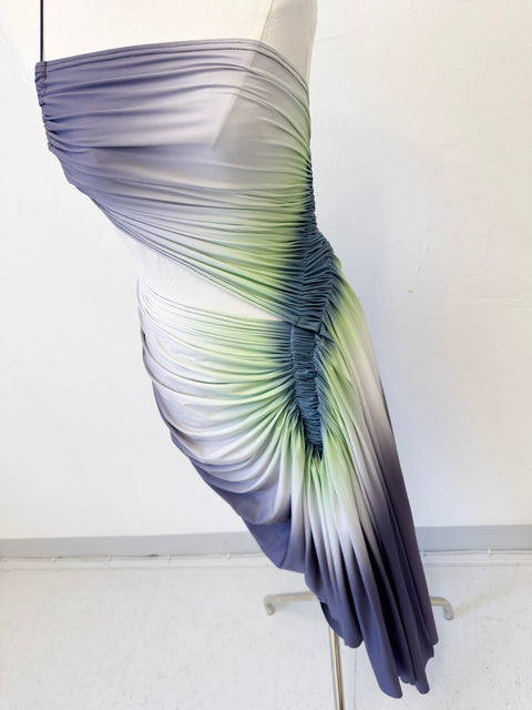 Signature dress in steel/pistachio - XS