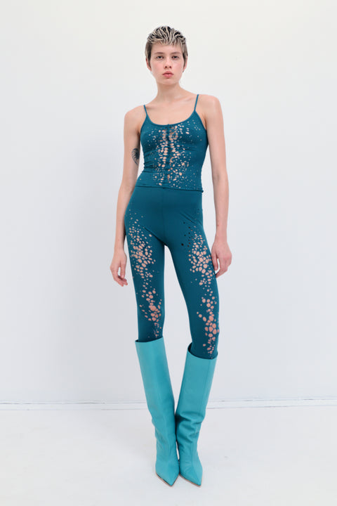 Distressed tank top in teal - Fal-ash