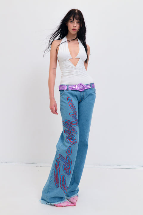 Fal-ash rhinestone jeans - Fal-ash