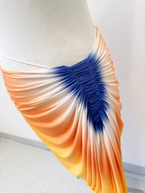 Signature jersey skirt in apricot/ultramarine - XS