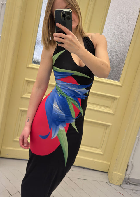 Tube dress in floral print - S