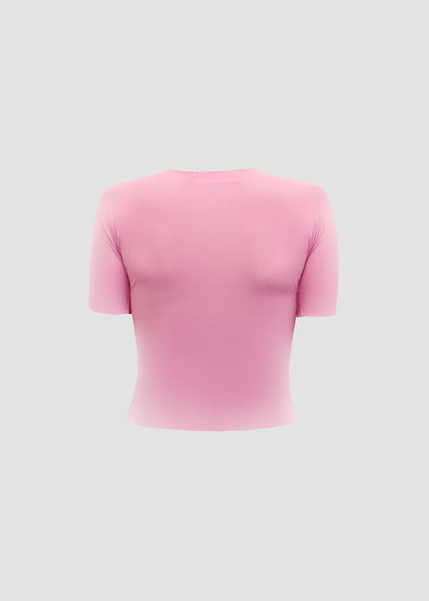 Printed jersey top in pink