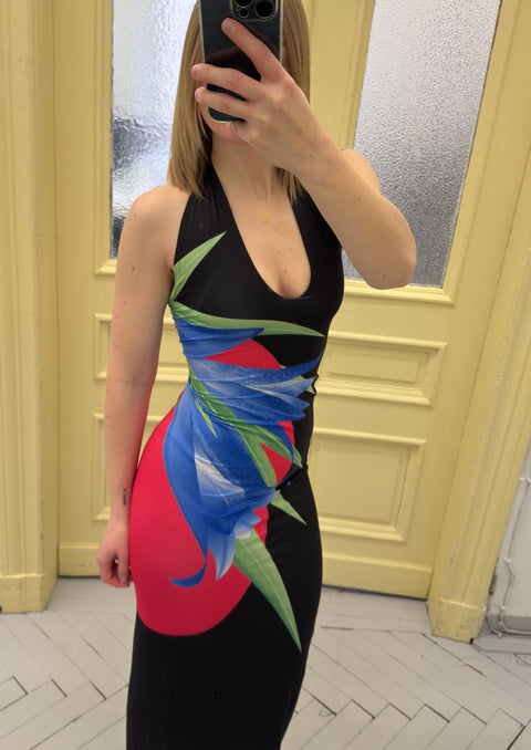 Tube dress in floral print - S