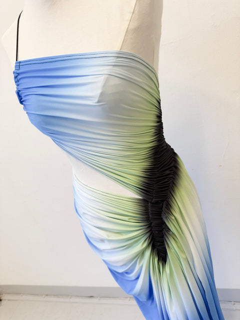 Signature dress in baby blue/green - XS