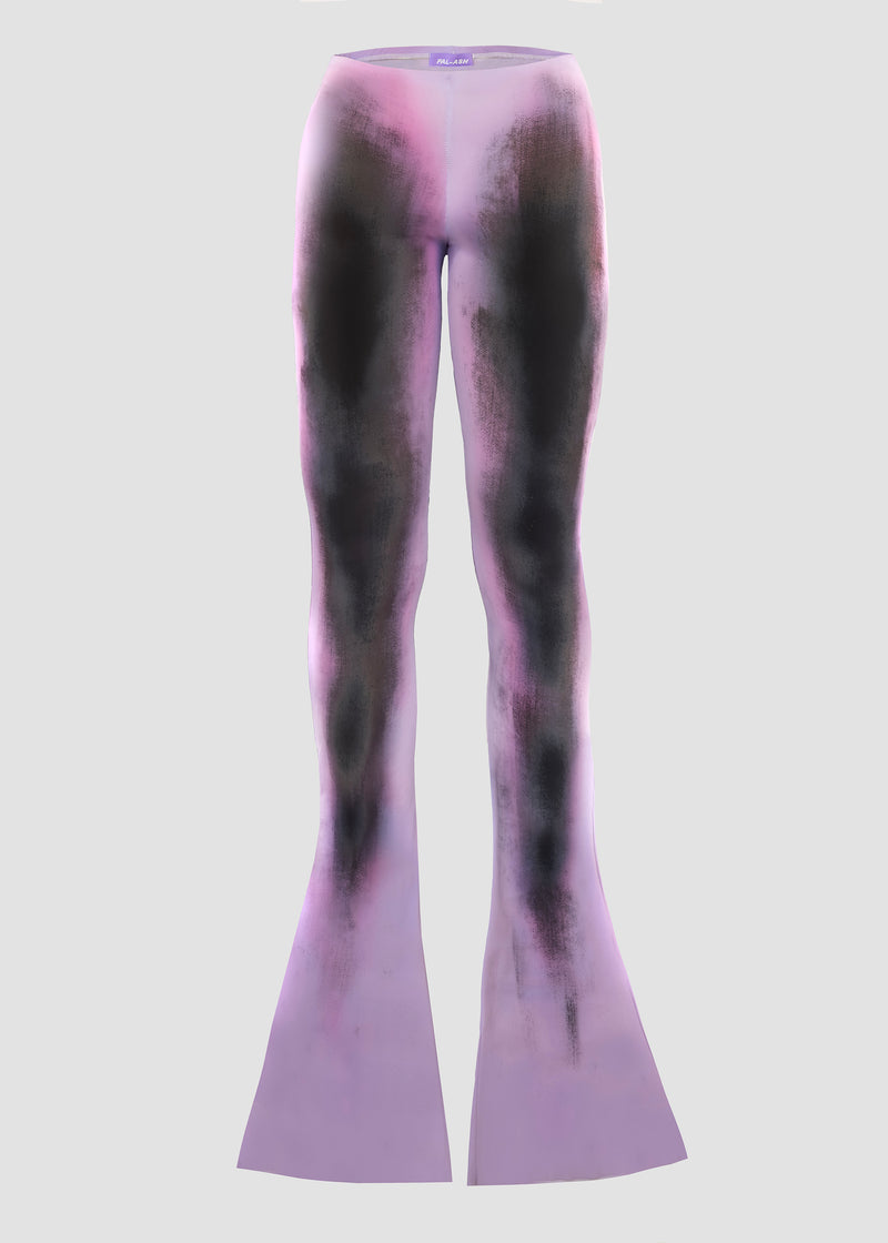 Legginsy z nadrukiem w kolorze fioletowym