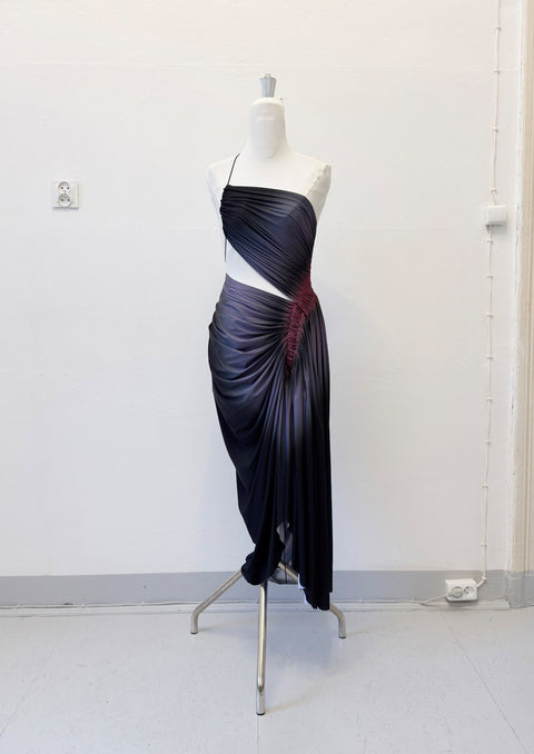 Signature dress in black/wine - XS