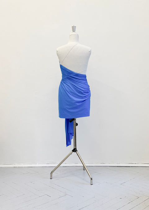 Signature mini jersey dress in azure