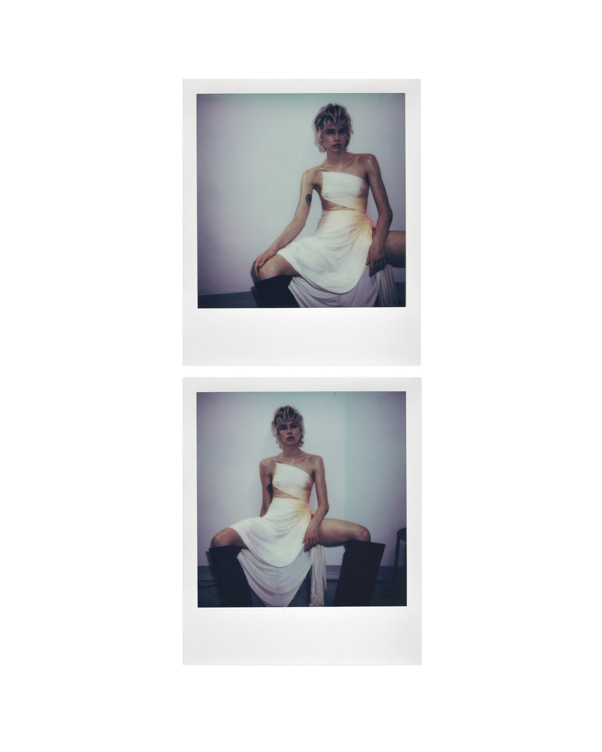 Signature jersey dress in cream/peach