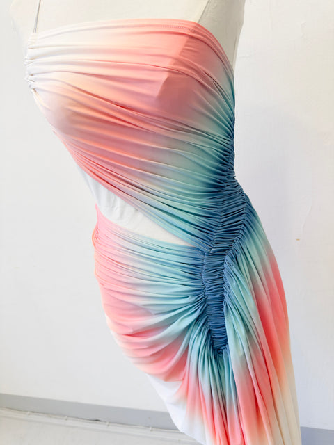 Signature dress in bubblegum/teal - XS