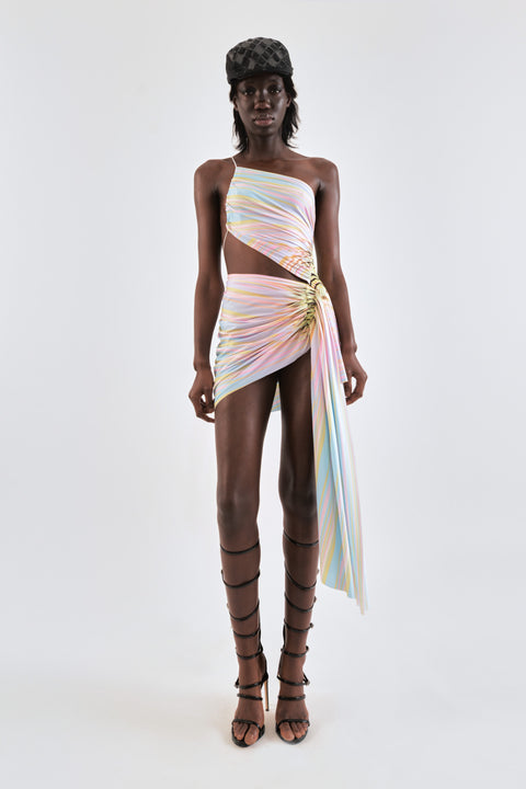 Signature mini dress in stripes print