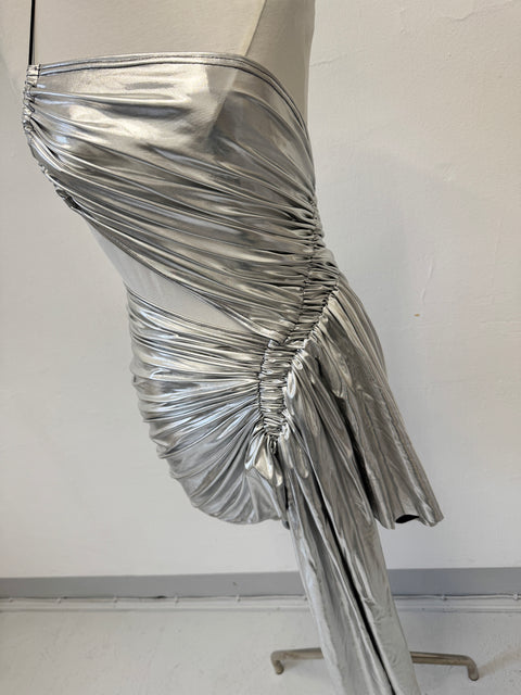 Signature mini metallic dress in silver