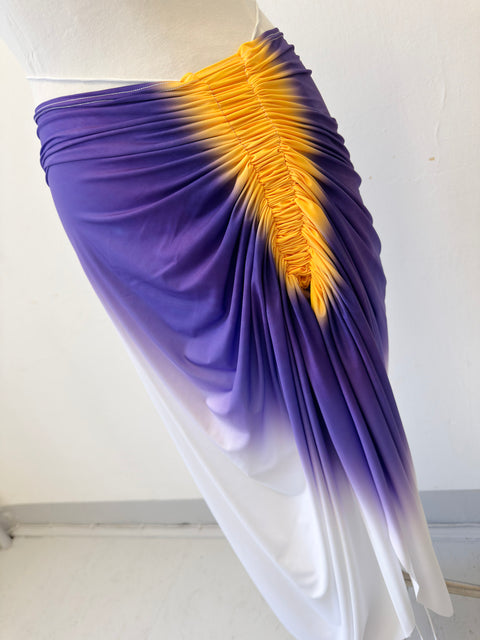 Signature jersey skirt in violet/apricot - XS