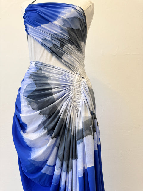 Signature dress in tie-dye print