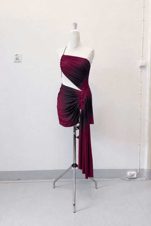 Signature mini dress in burgundy/wine - M - Fal-ash