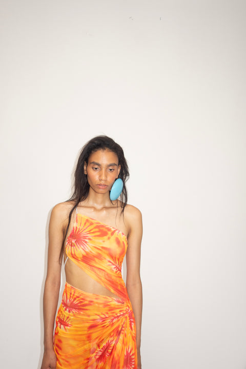 Signature mesh tie-dye dress