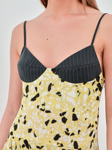 Irena wool bralette dress in yellow