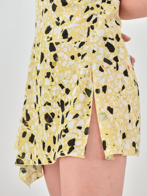 Irena wool bralette dress in yellow