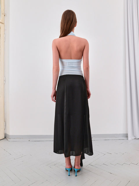 Intarsia skirt in black