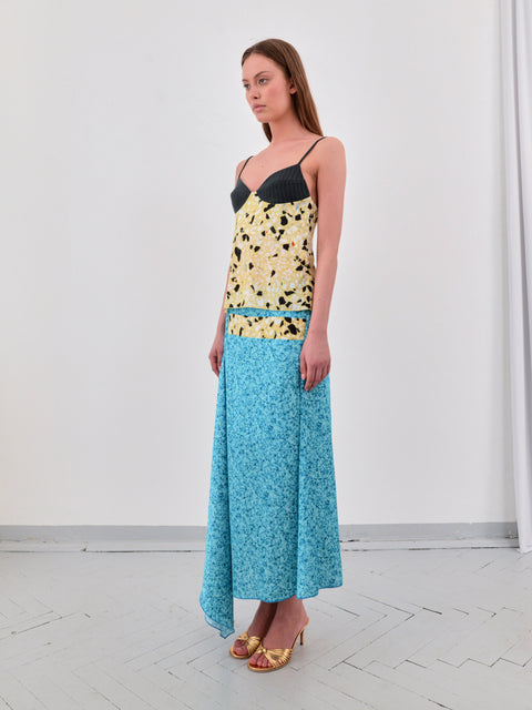 Wool bralette blouse in yellow