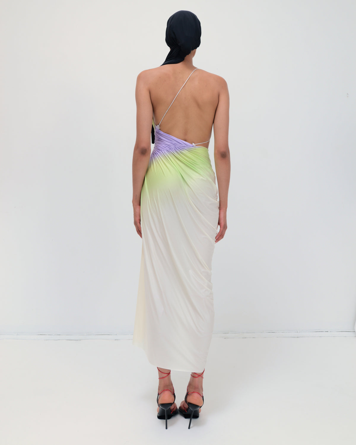 Signature dress in green/purple