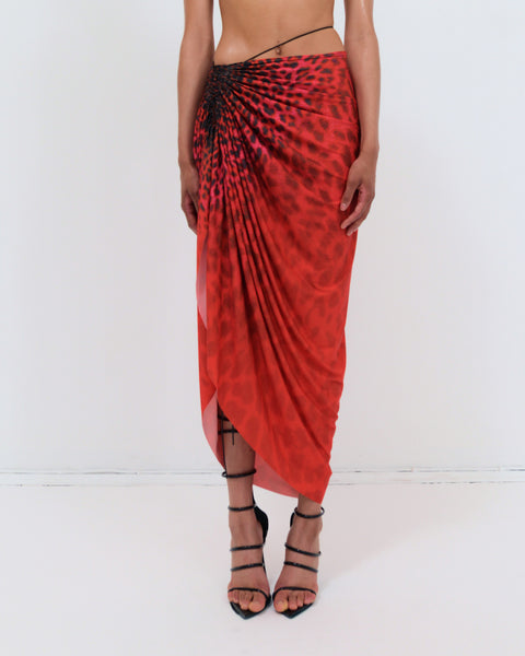 Signature jersey skirt in animal print