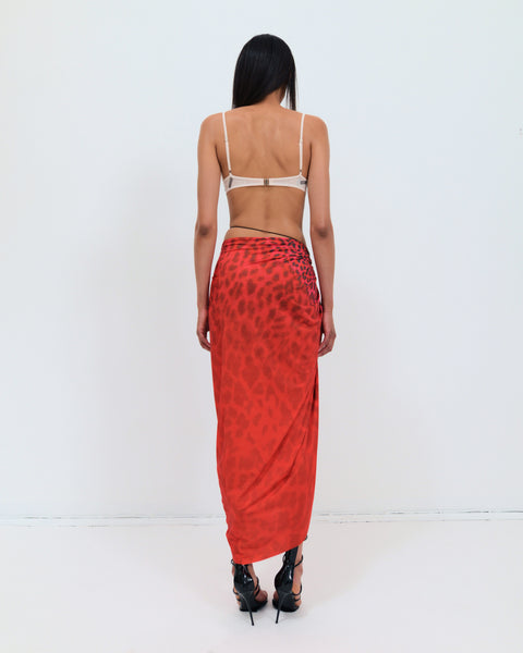 Signature jersey skirt in animal print