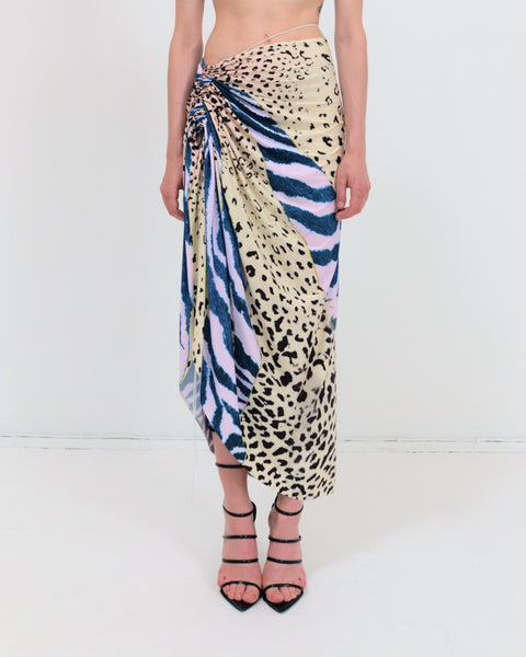 Signature jersey skirt in animal print