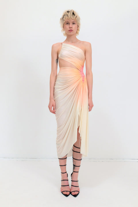 Signature jersey dress in cream/peach - Fal-ash