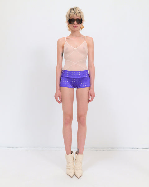 Lycra shorts in violet