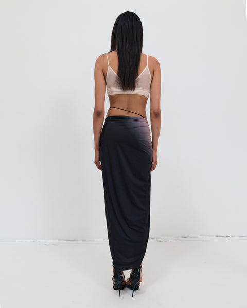 Signature jersey skirt in black/yellow