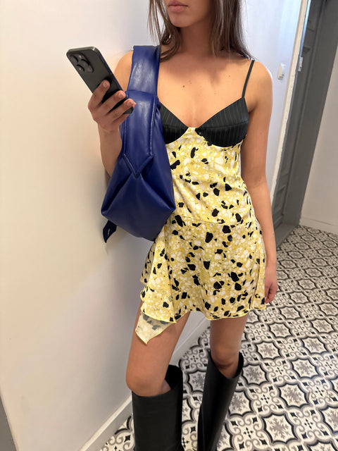 Irena wool bralette dress in yellow