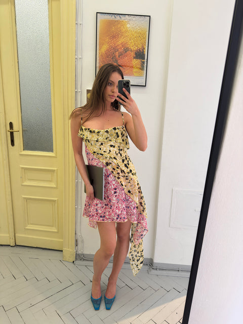 Helena asymmetric mini dress