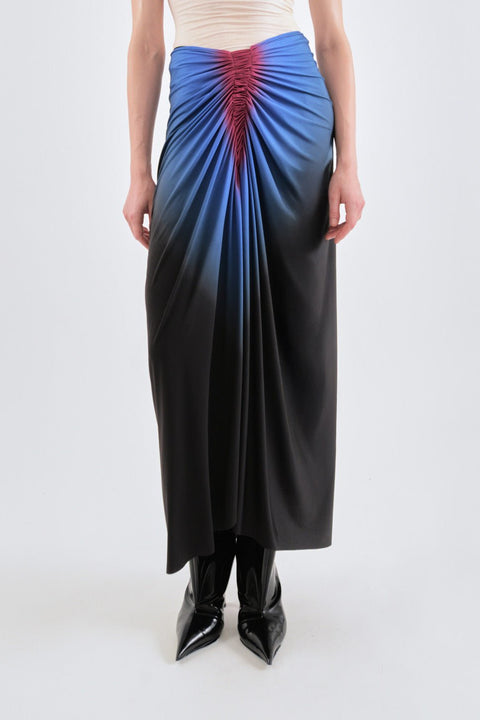 Signature jersey skirt in cobalt/wine - Fal - ash