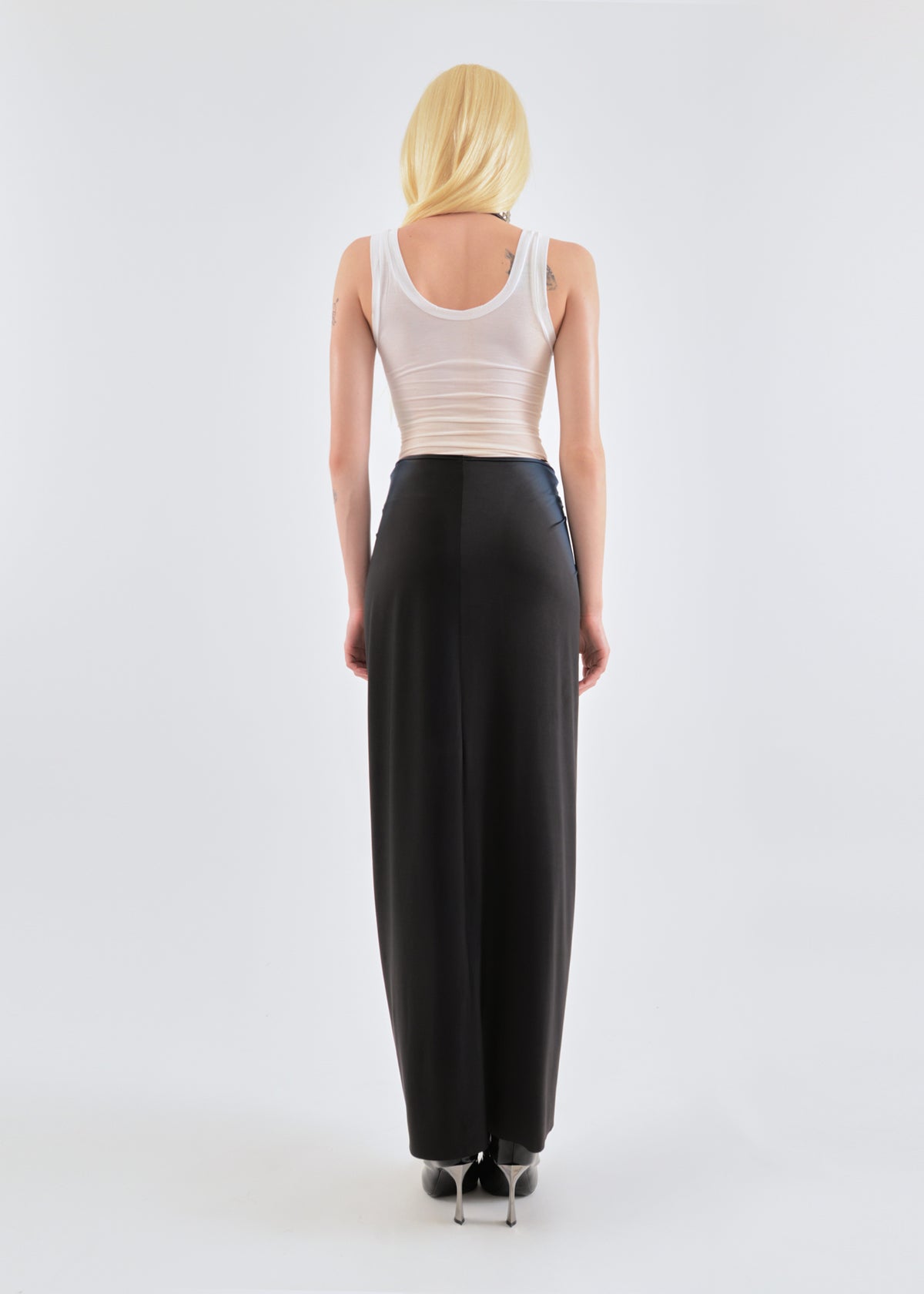 Signature jersey skirt in cobalt/wine