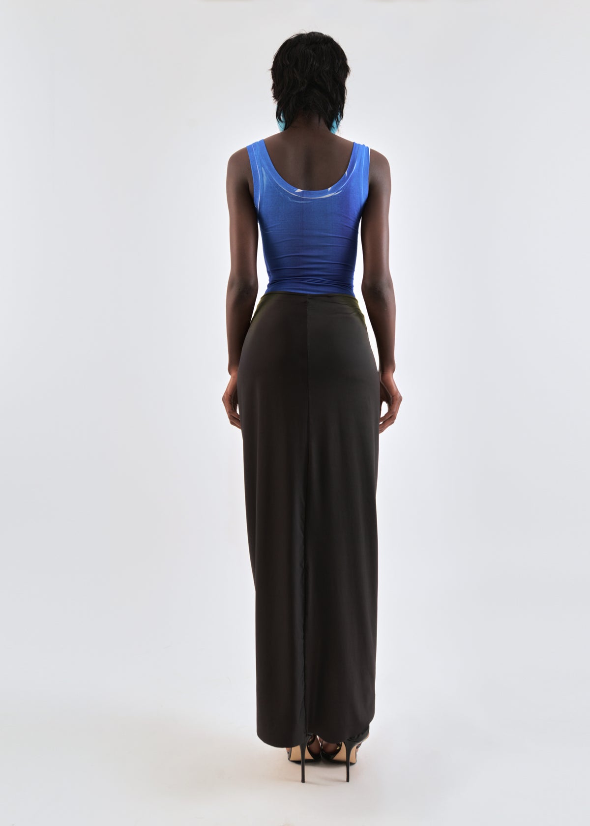Signature jersey skirt in lime/wine