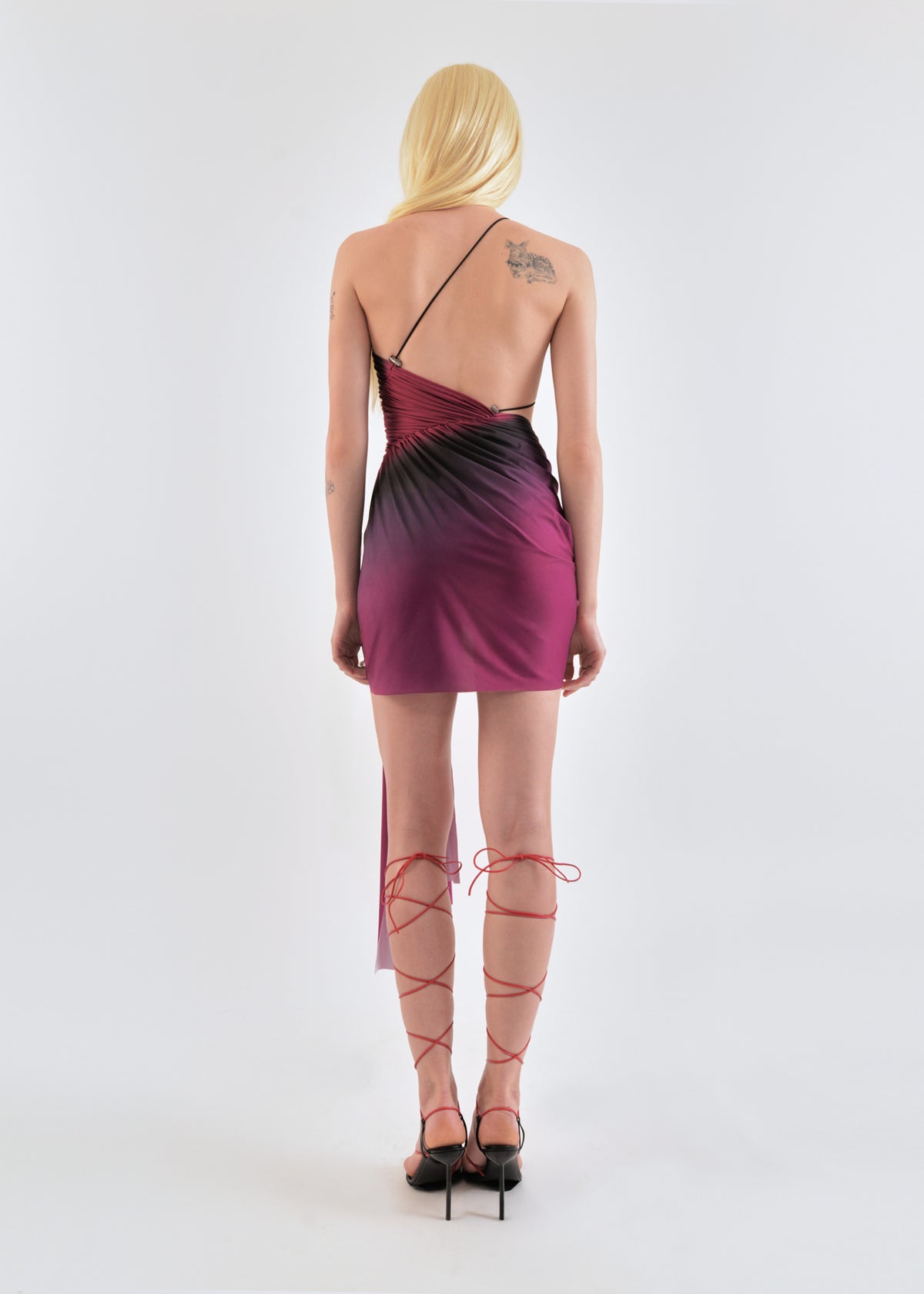 Signature mini dress in burgundy/wine