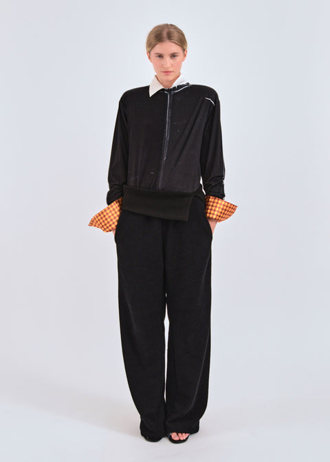 Relaxed lounge pants in black