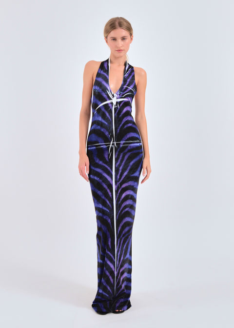 Animal print halter dress