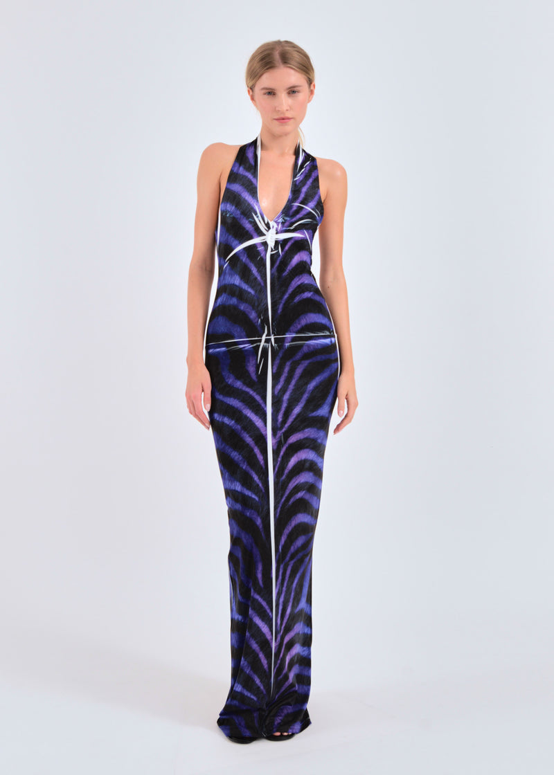 Animal print halter dress