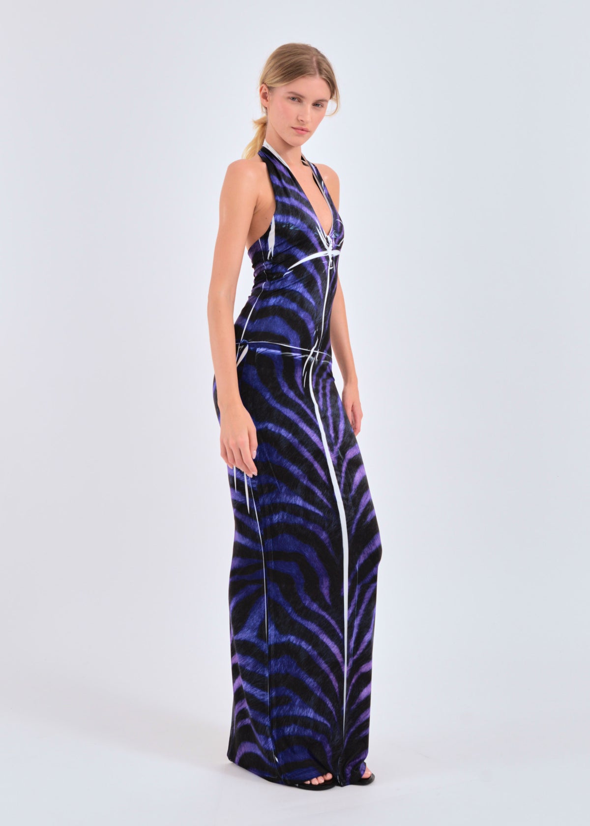 Animal print halter dress